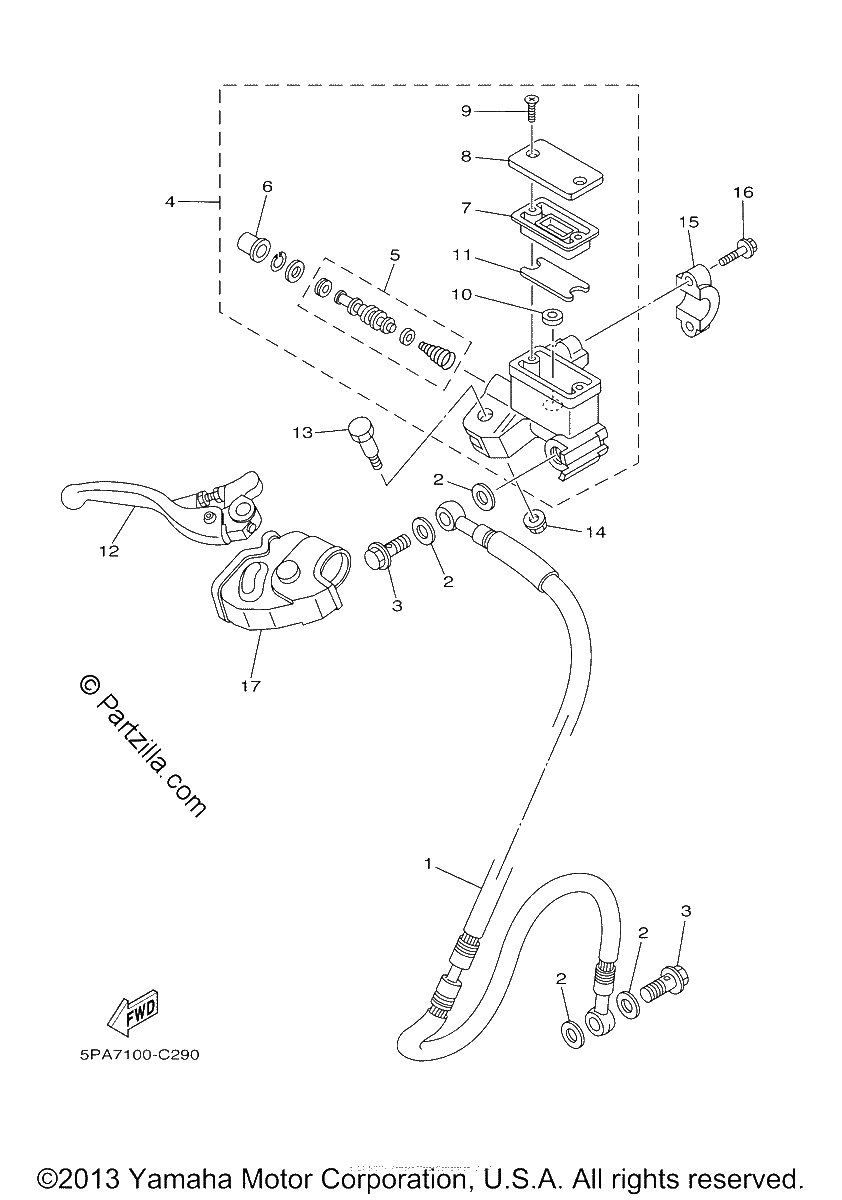 Diagrama de FRONT MASTER CYLINDER