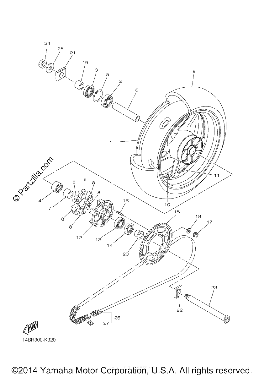 Diagrama de REAR WHEEL