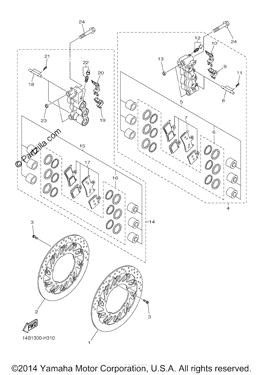 Diagrama de FRONT BRAKE CALIPER