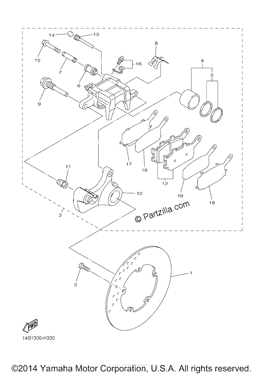 Diagrama de REAR BRAKE CALIPER