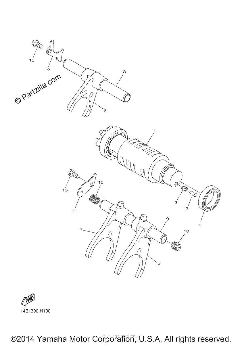 Diagrama de SHIFT CAM FORK