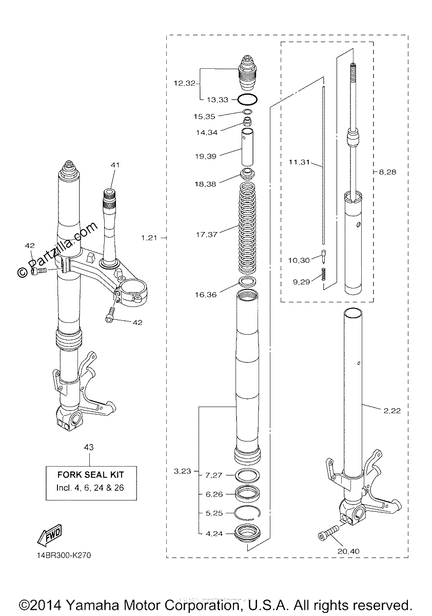 Diagrama de FRONT FORK