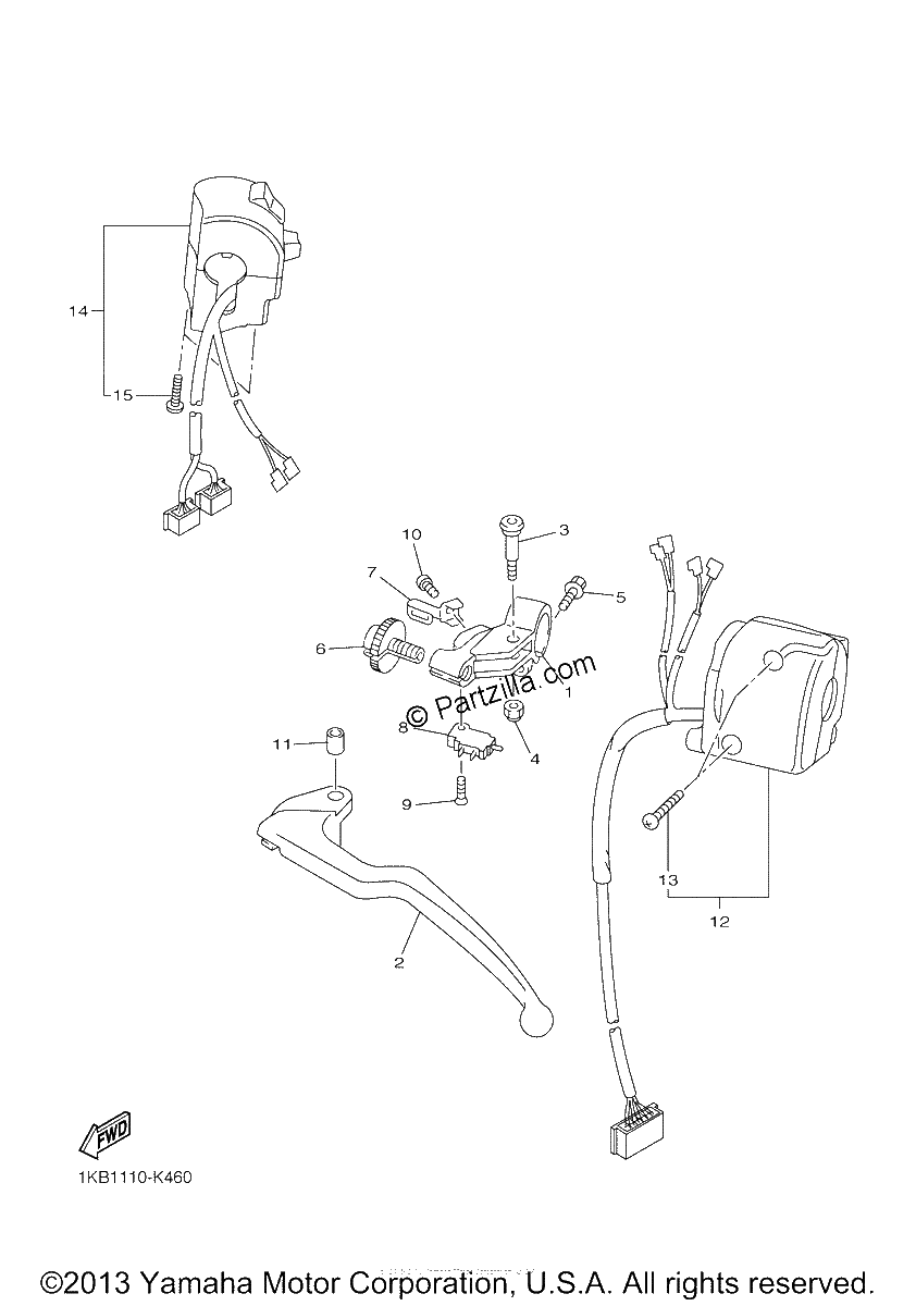 Diagrama de HANDLE SWITCH LEVER
