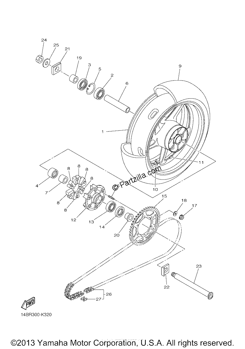 Diagrama de REAR WHEEL