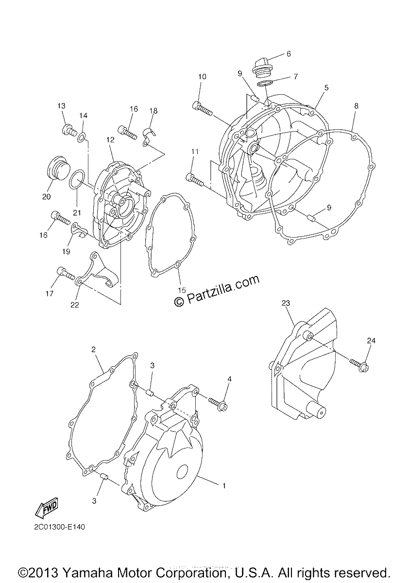 Diagrama de CRANKCASE COVER 1