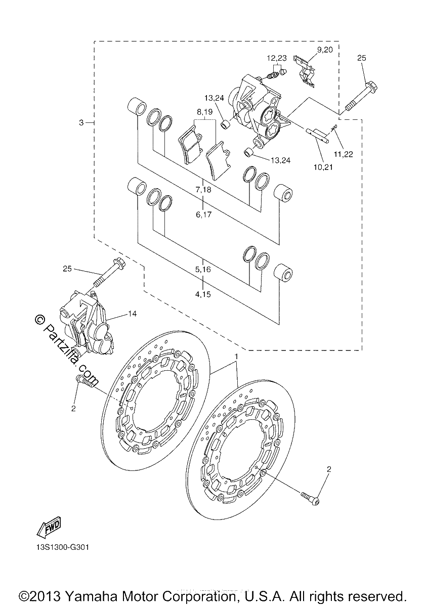 Diagrama de FRONT BRAKE CALIPER