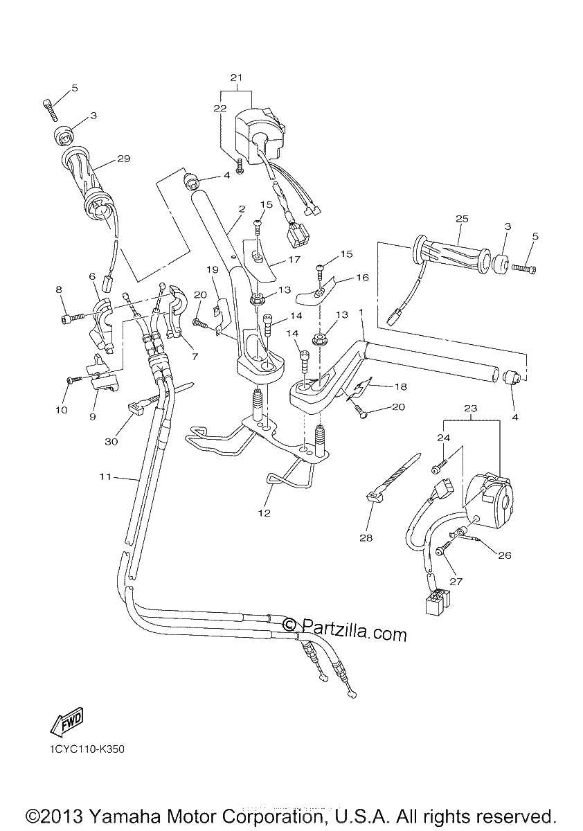 Diagrama de STEERING HANDLE CABLE