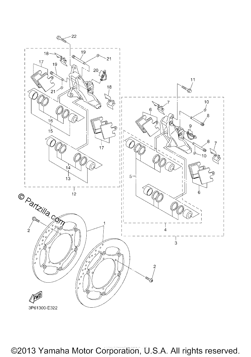 Diagrama de FRONT BRAKE CALIPER