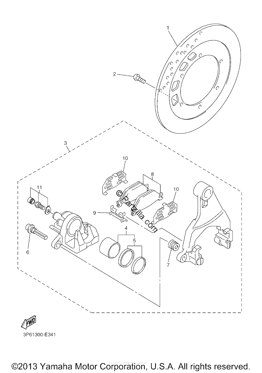 Diagrama de REAR BRAKE CALIPER