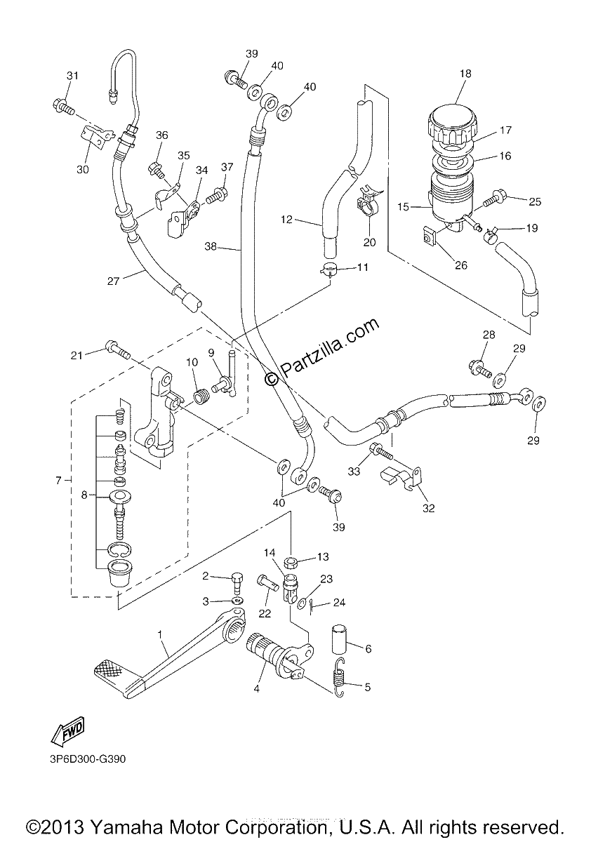 Diagrama de REAR MASTER CYLINDER
