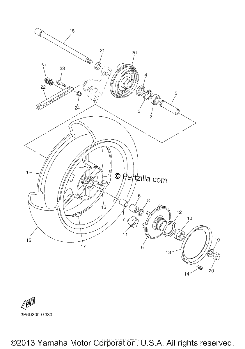 Diagrama de REAR WHEEL