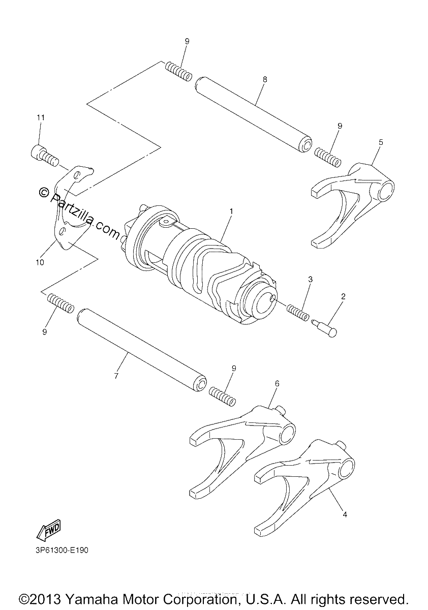 Diagrama de SHIFT CAM FORK