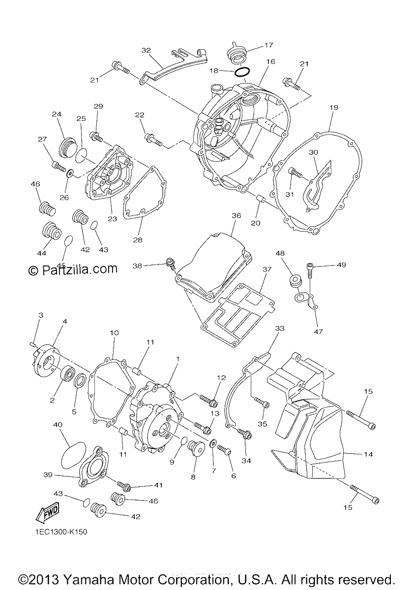 Diagrama de CRANKCASE COVER 1