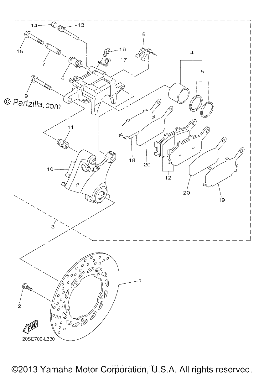 Diagrama de REAR BRAKE CALIPER
