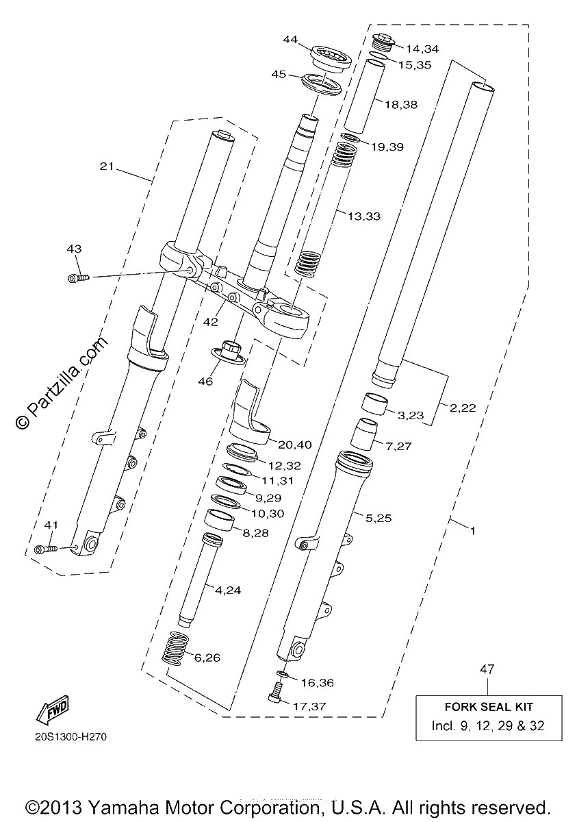 Diagrama de FRONT FORK