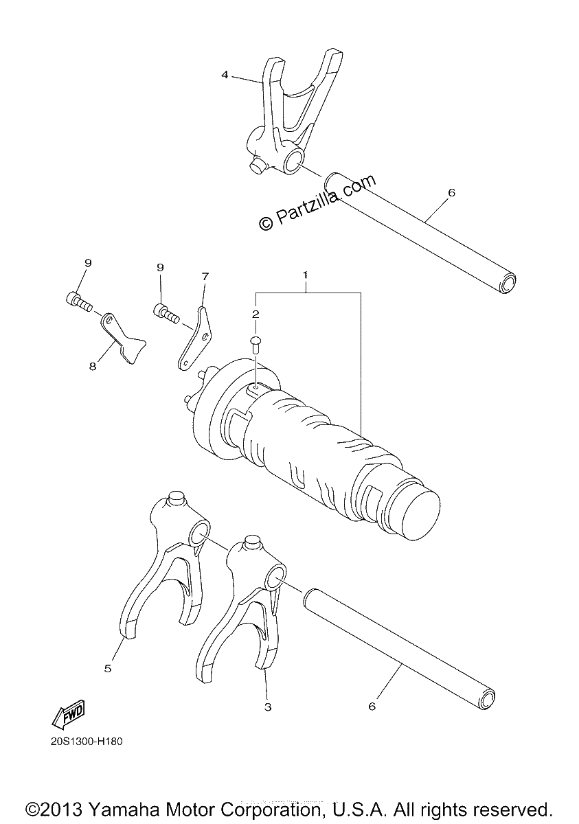 Diagrama de SHIFT CAM FORK