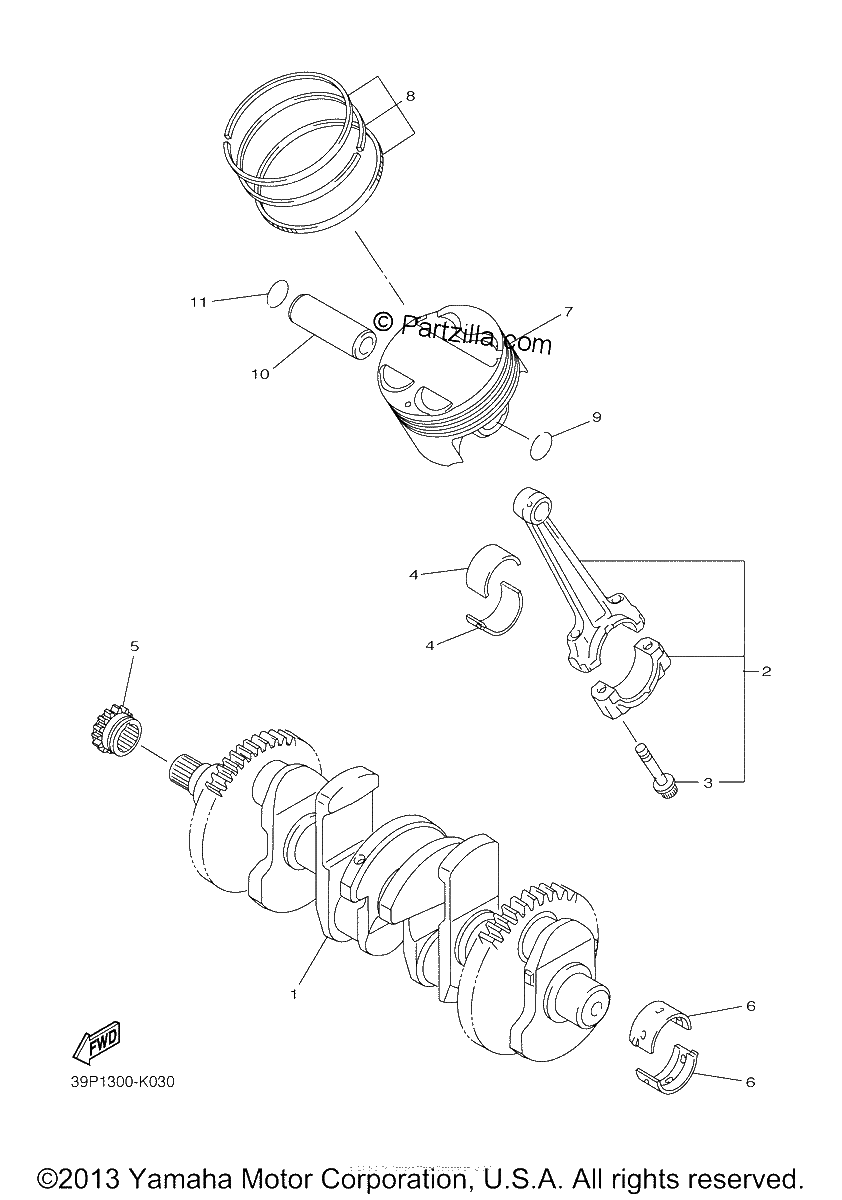 Diagrama de CRANKSHAFT PISTON
