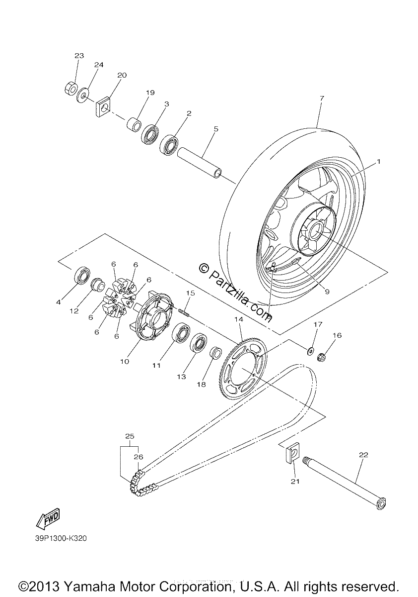 Diagrama de REAR WHEEL
