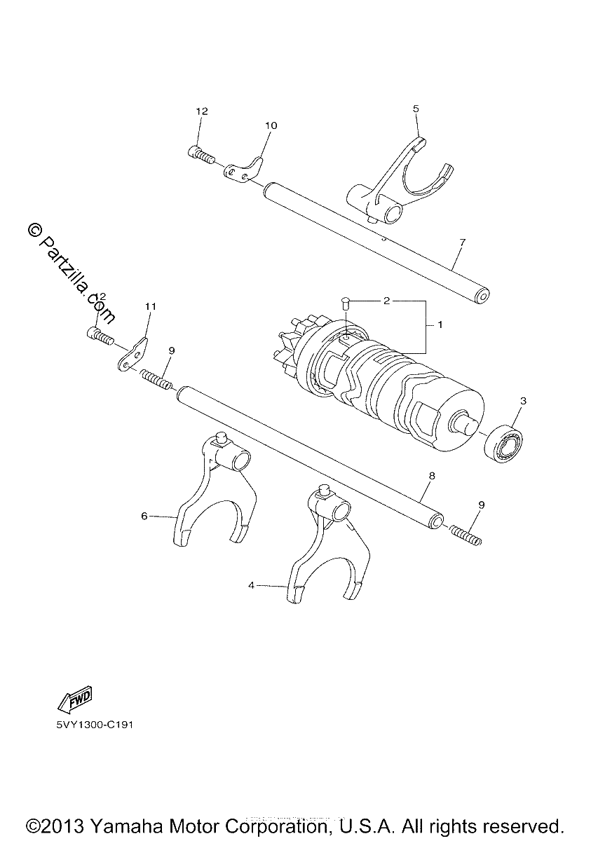 Diagrama de SHIFT CAM FORK