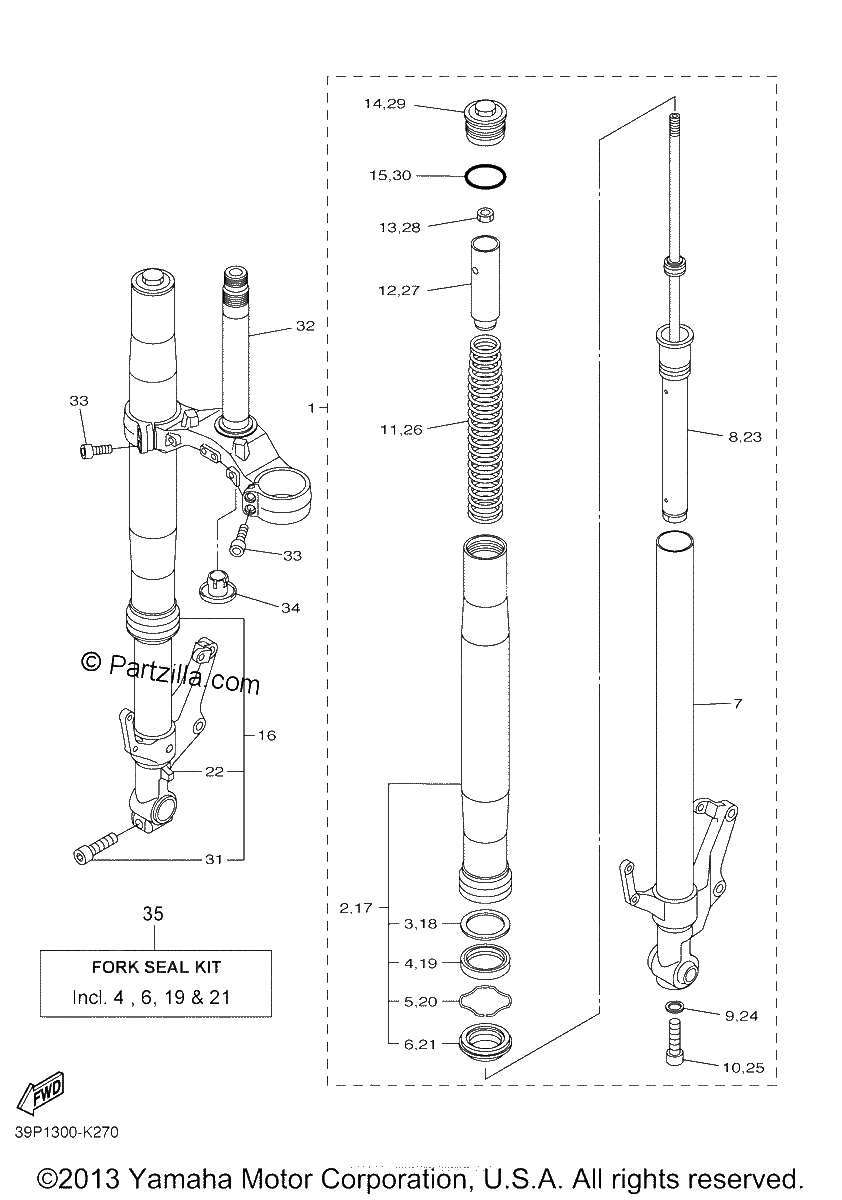 Diagrama de FRONT FORK