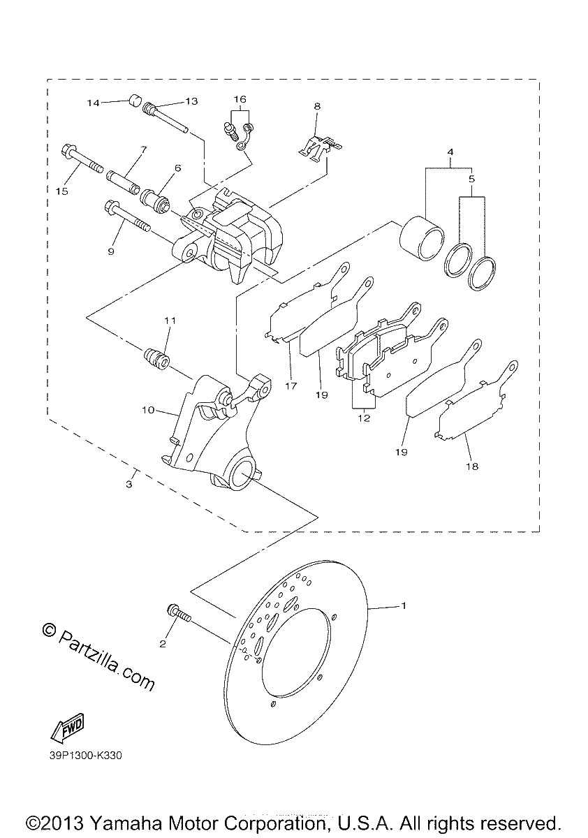 Diagrama de REAR BRAKE CALIPER