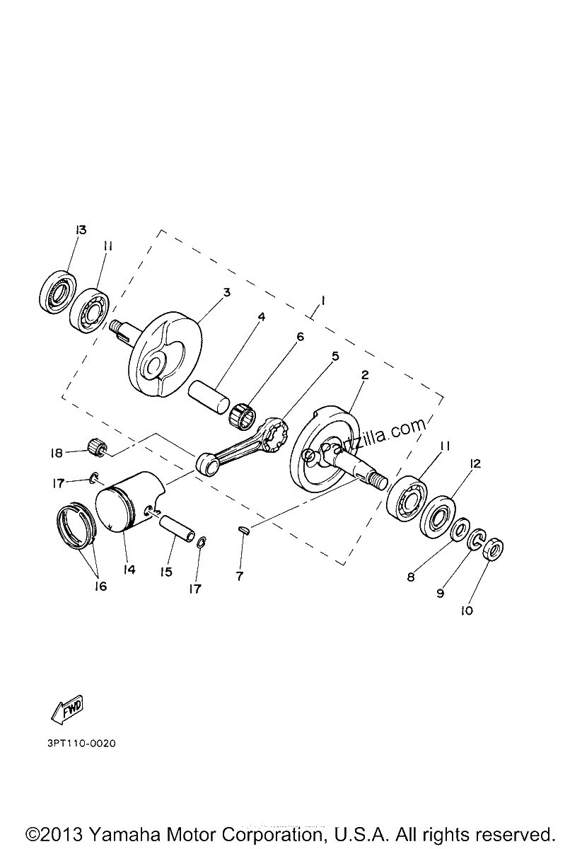 Diagrama de CRANKSHAFT PISTON