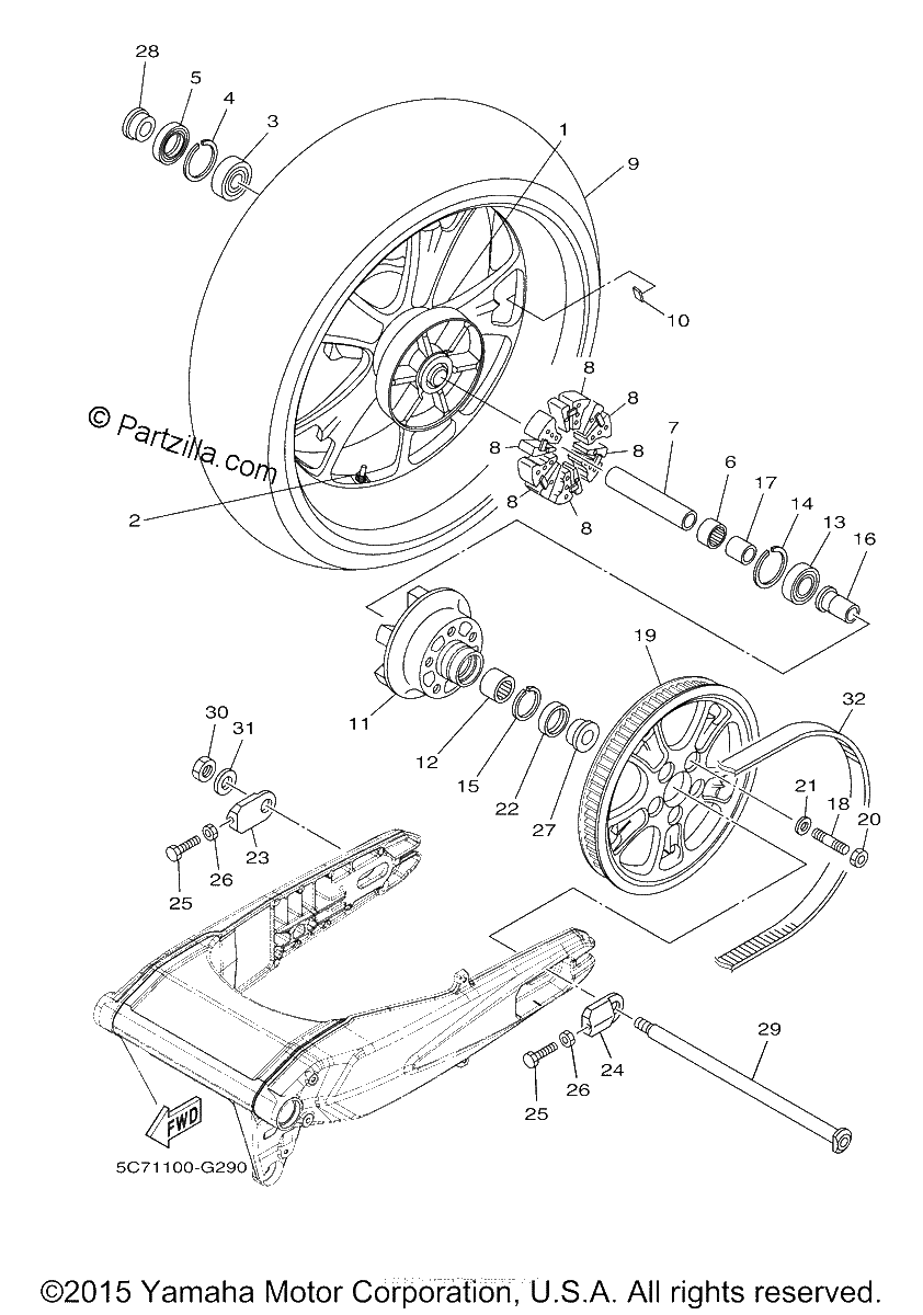 Diagrama de REAR WHEEL