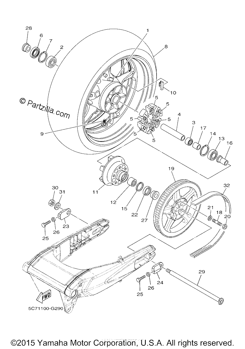 Diagrama de REAR WHEEL