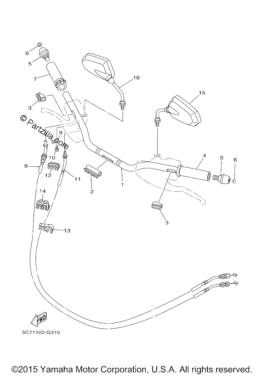 Diagrama de STEERING HANDLE CABLE