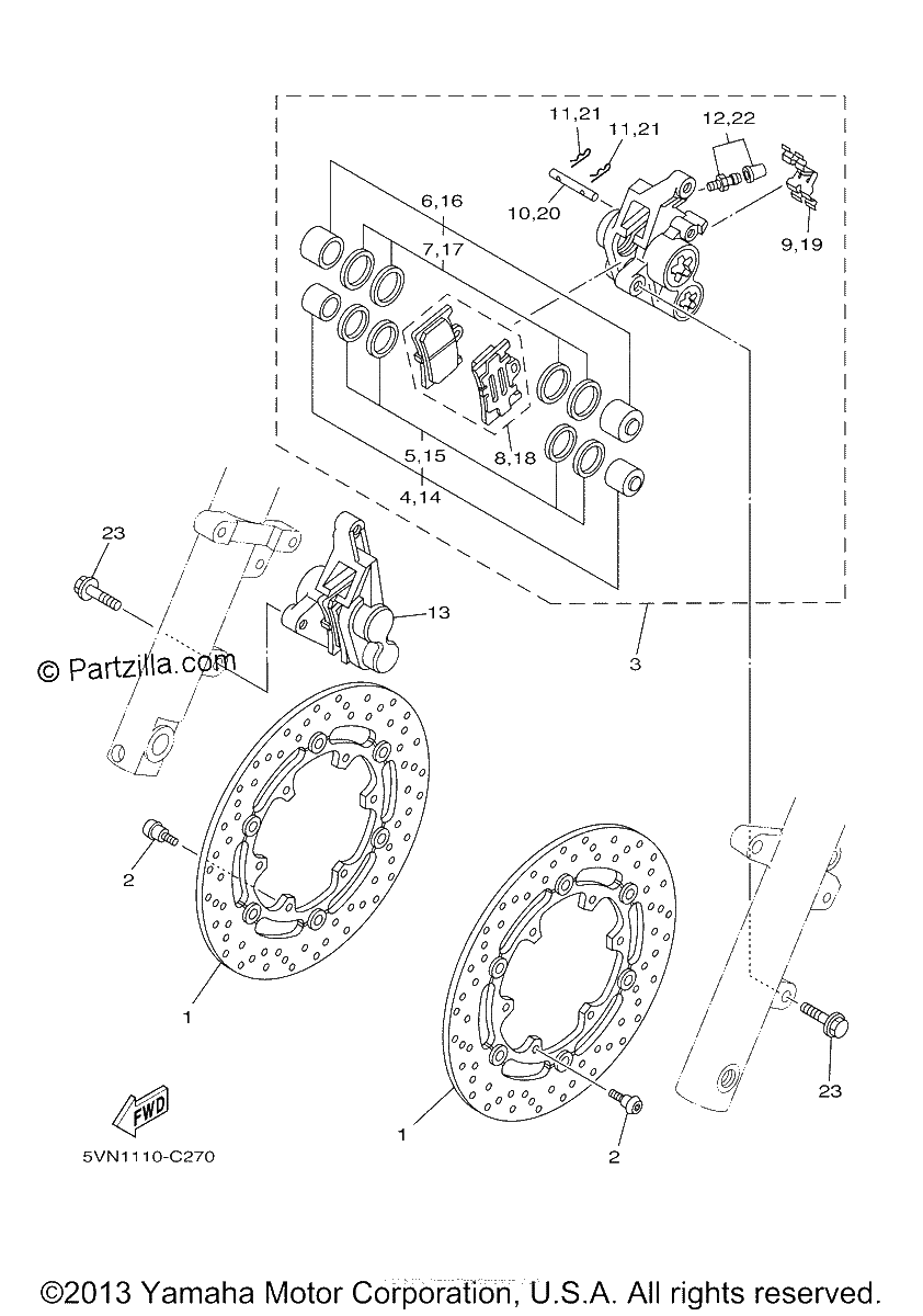 Diagrama de FRONT BRAKE CALIPER