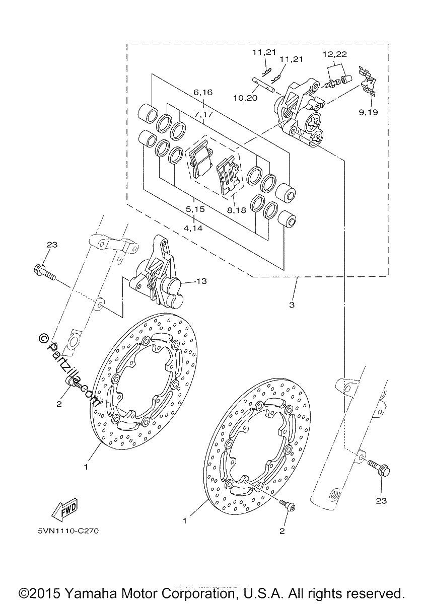 Diagrama de FRONT BRAKE CALIPER
