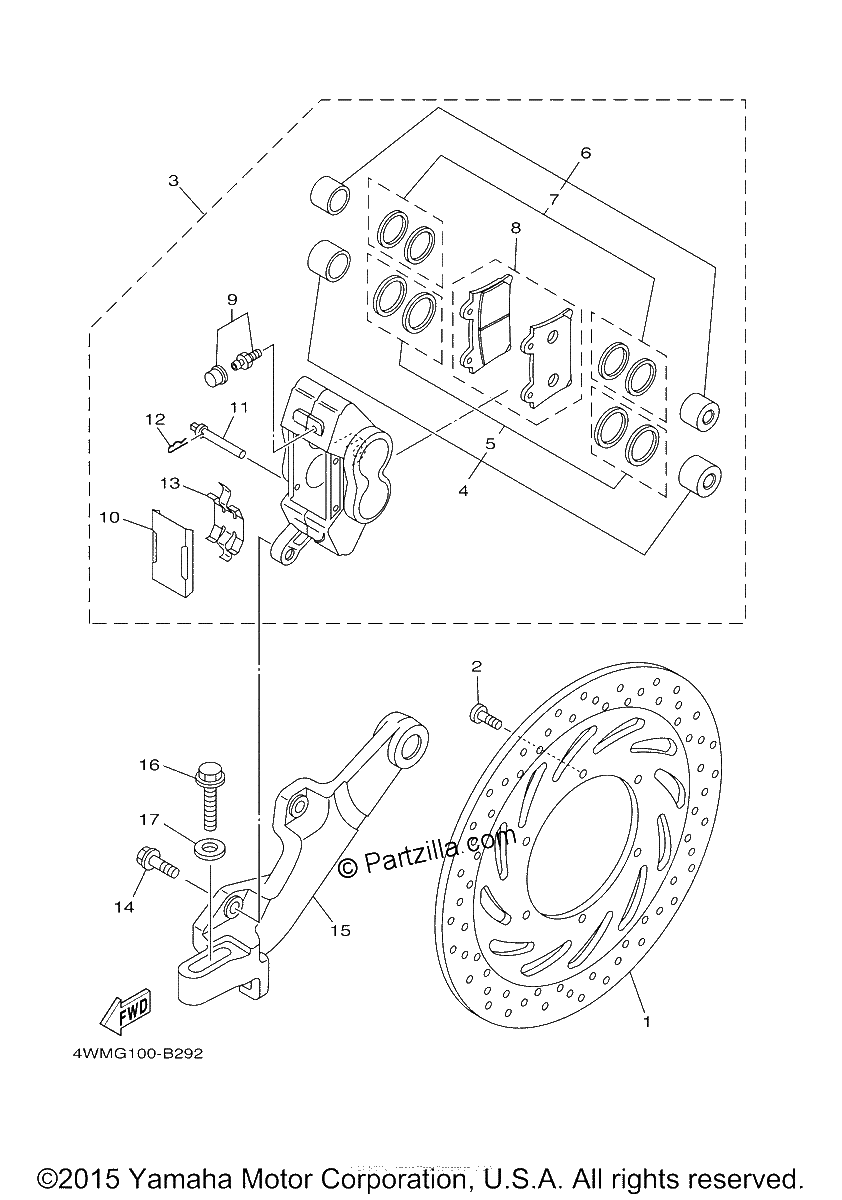 Diagrama de REAR BRAKE CALIPER
