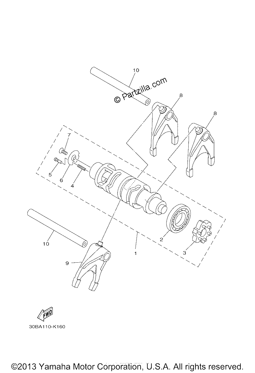 Diagrama de SHIFT CAM FORK