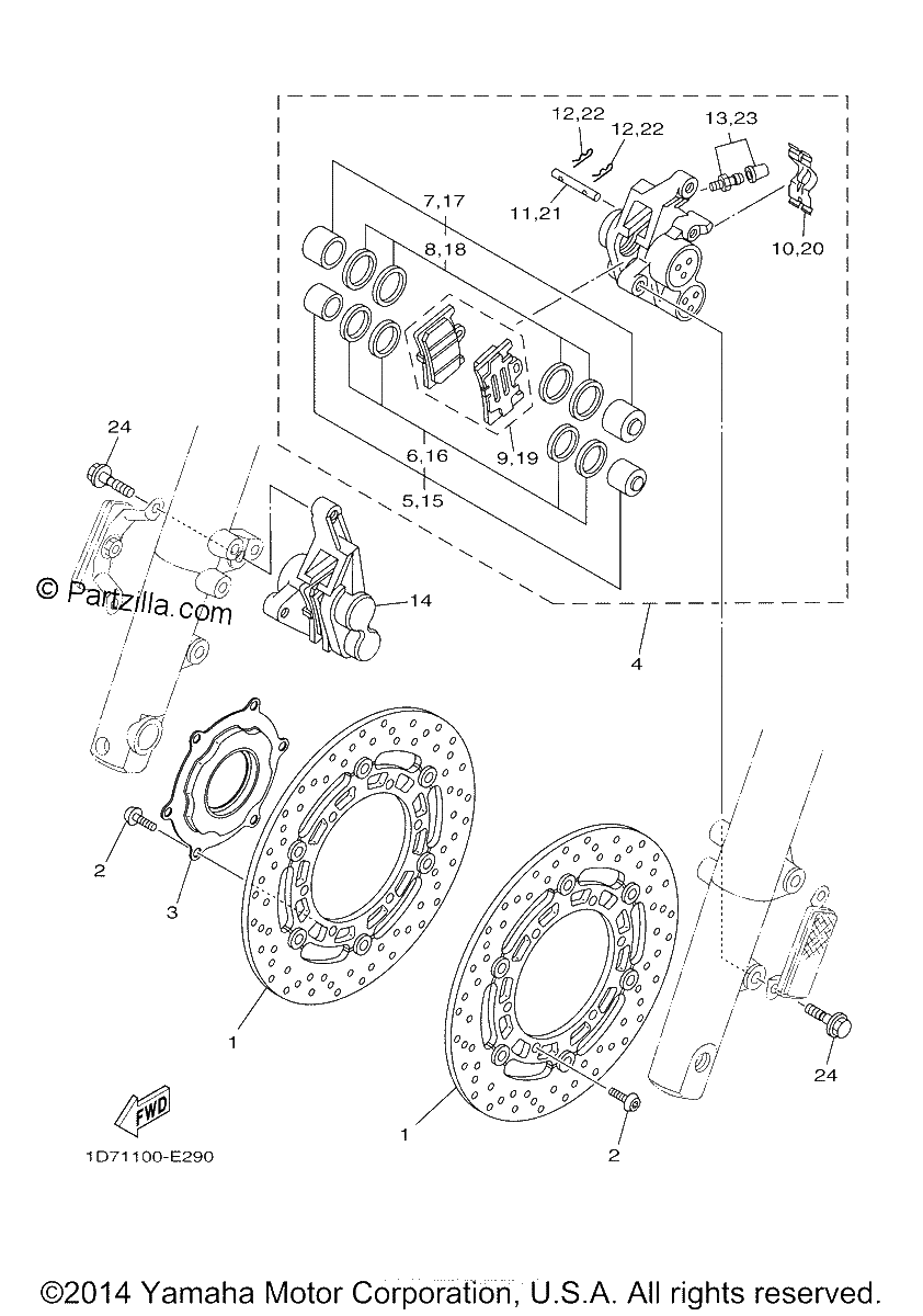 Diagrama de FRONT BRAKE CALIPER