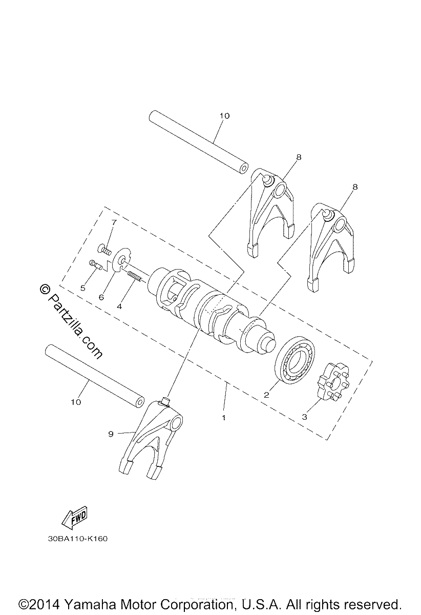 Diagrama de SHIFT CAM FORK
