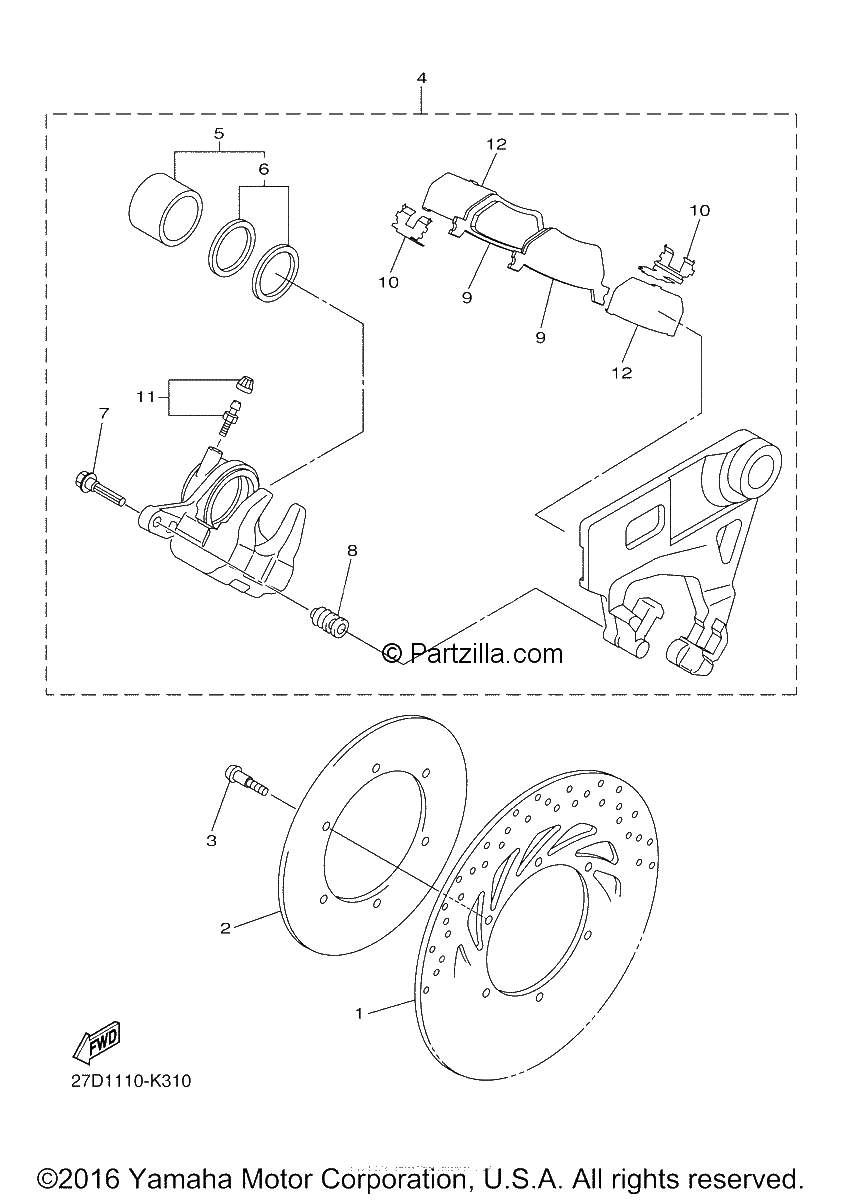 Diagrama de REAR BRAKE CALIPER