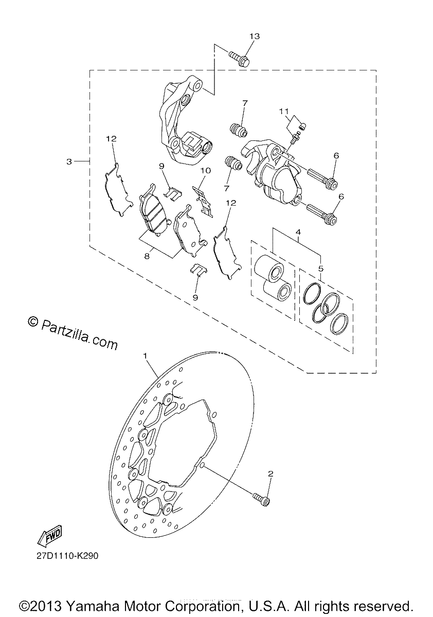 Diagrama de FRONT BRAKE CALIPER