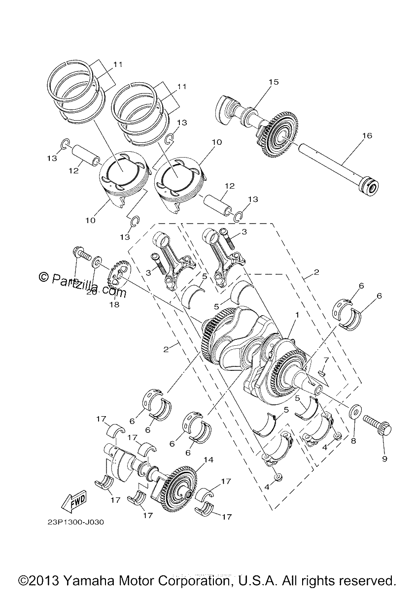 Diagrama de CRANKSHAFT PISTON