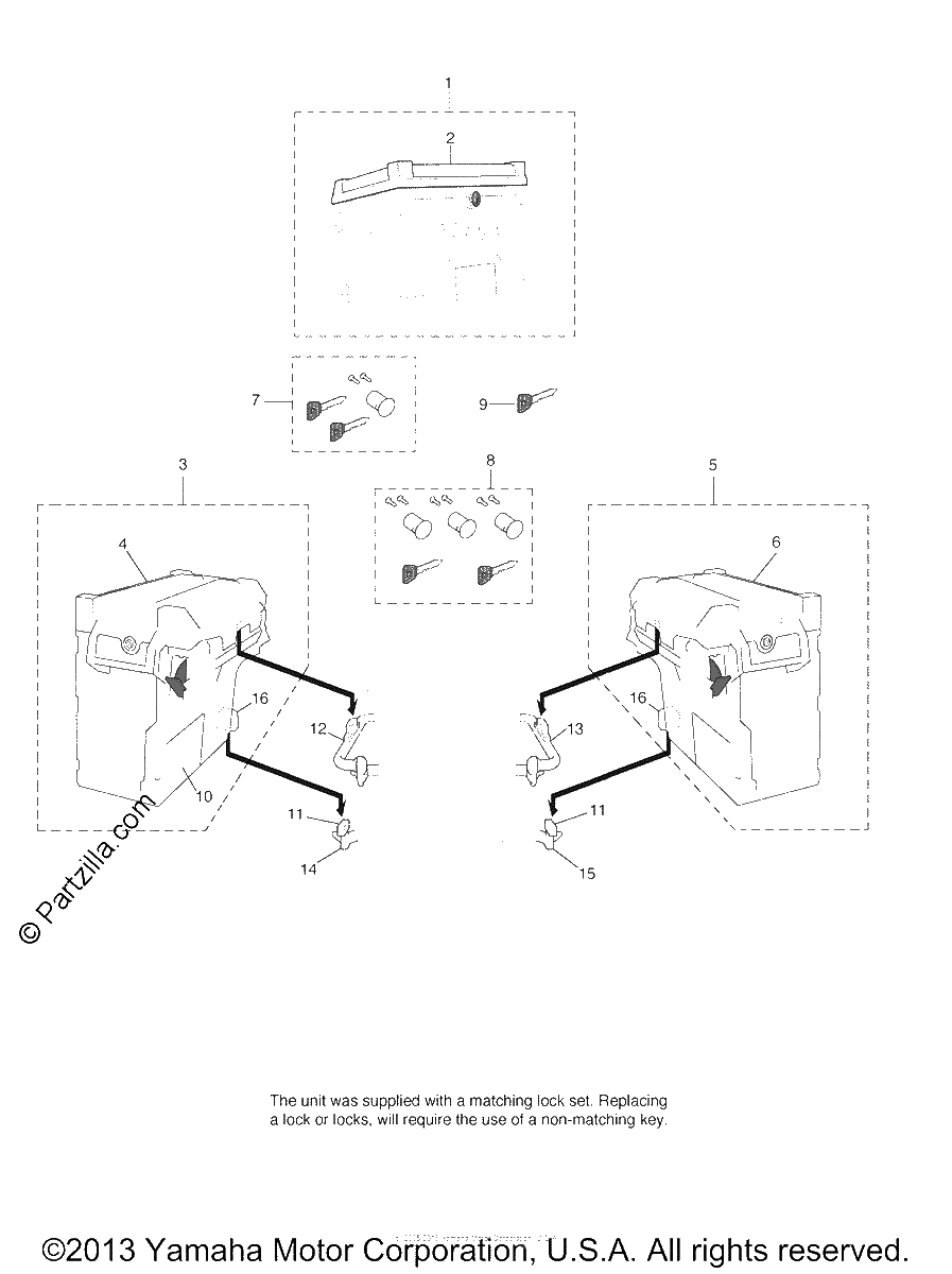 Diagrama de OPTIONAL TRUNK SIDE CASE