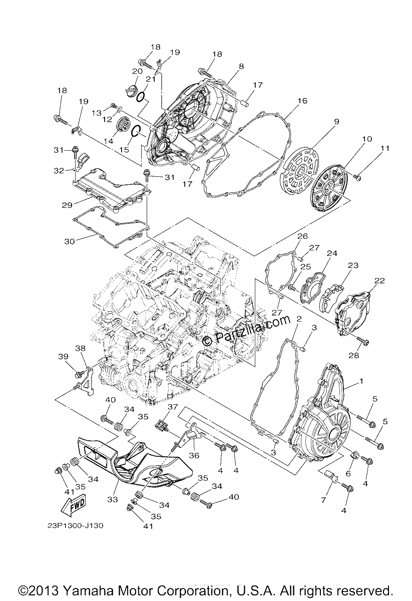 Diagrama de CRANKCASE COVER 1