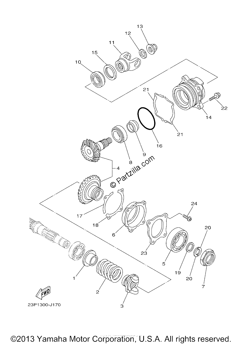 Diagrama de MIDDLE DRIVE GEAR