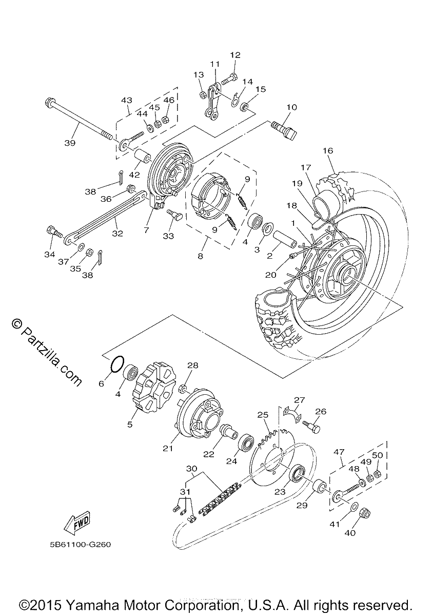 Diagrama de REAR WHEEL