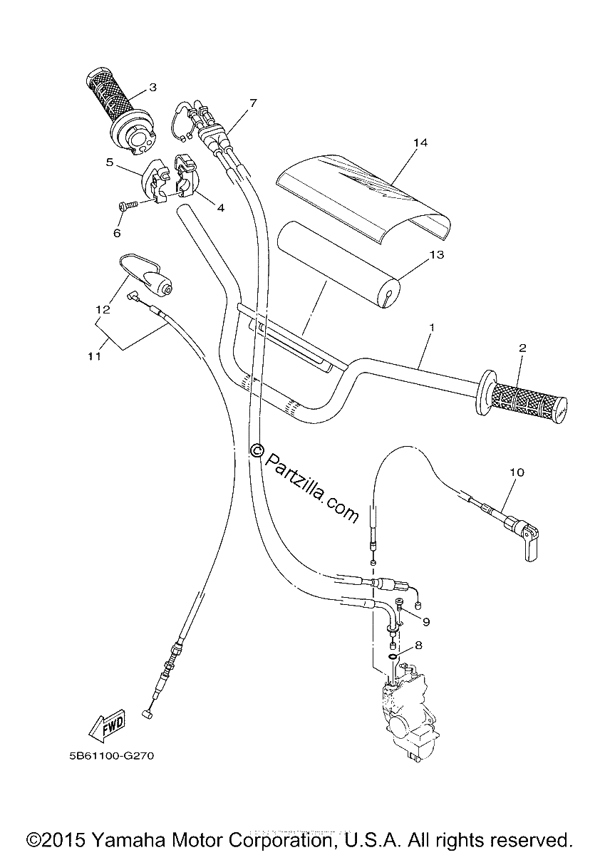 Diagrama de STEERING HANDLE CABLE