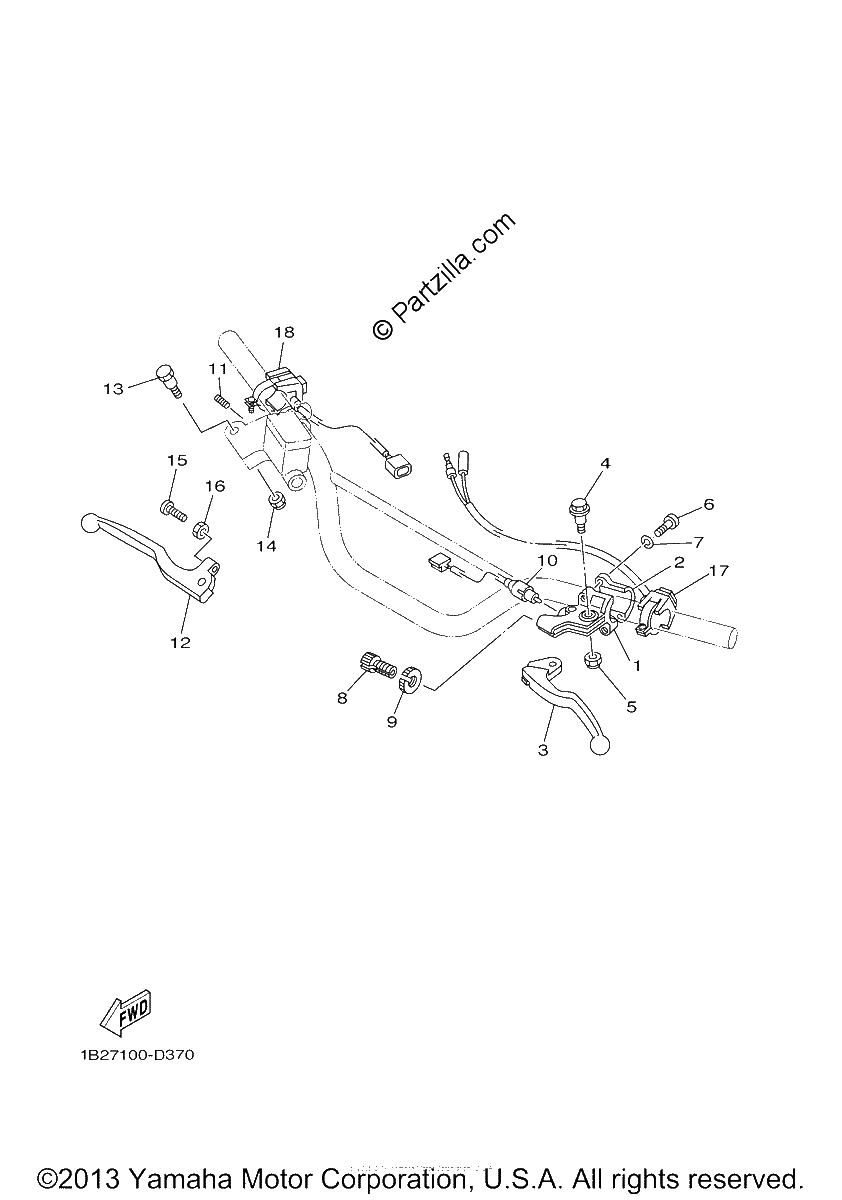 Diagrama de HANDLE SWITCH LEVER