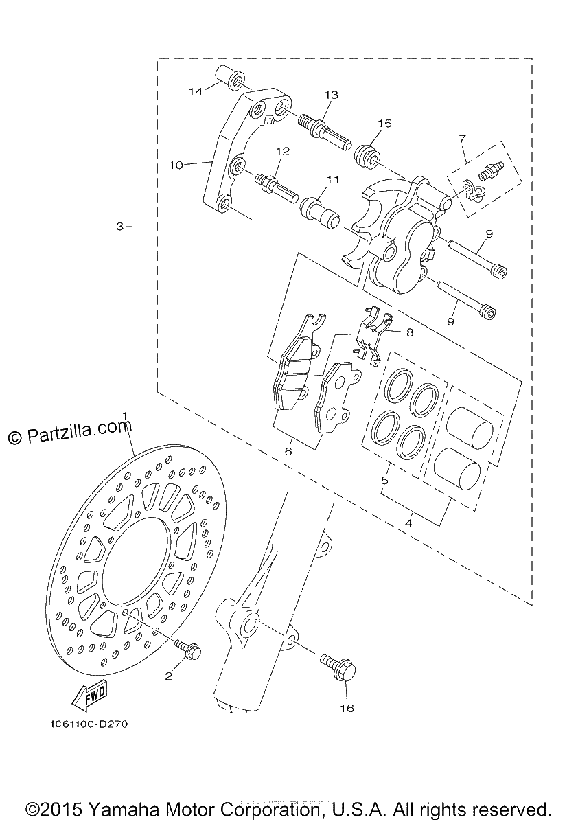 Diagrama de FRONT BRAKE CALIPER