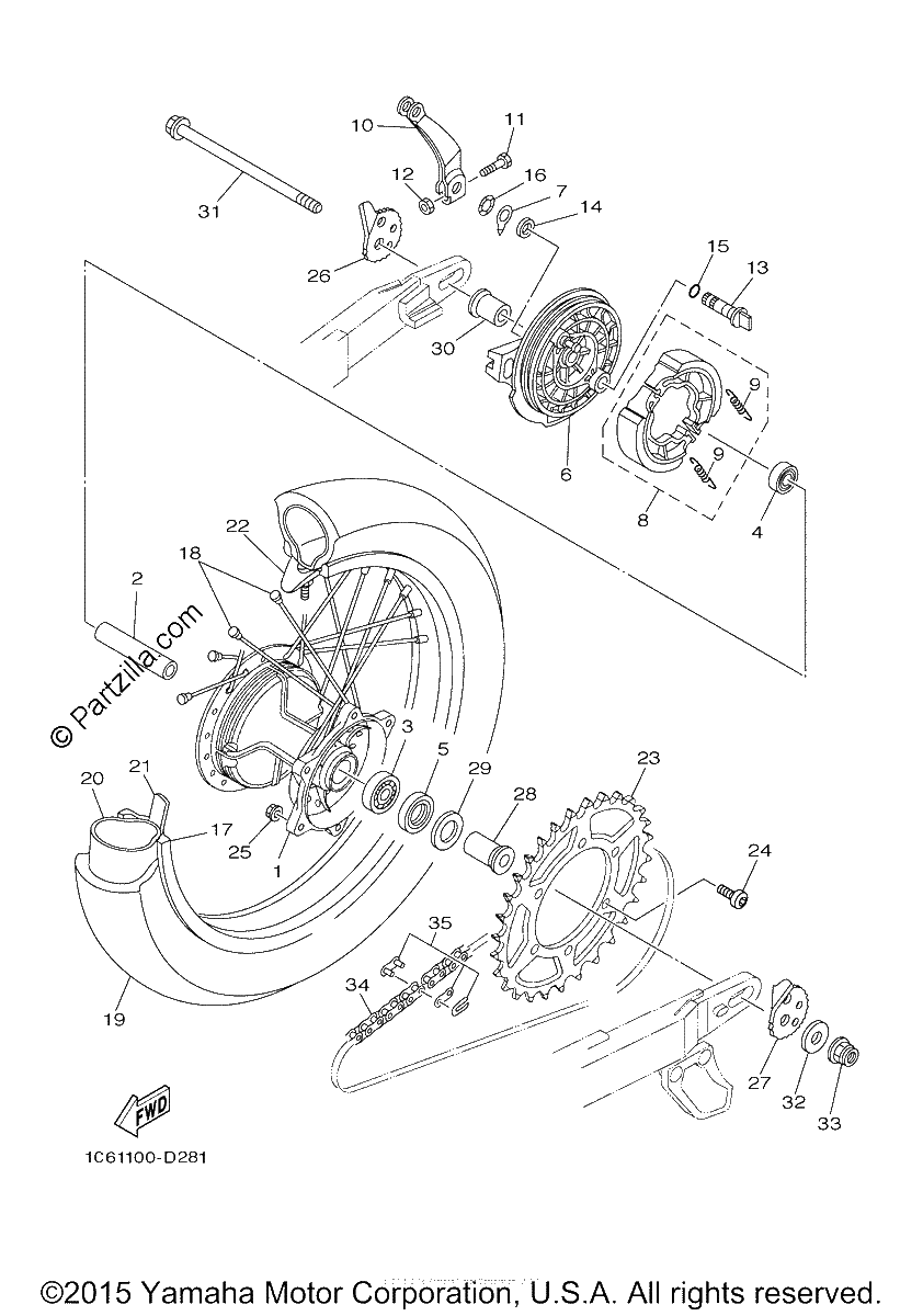 Diagrama de REAR WHEEL