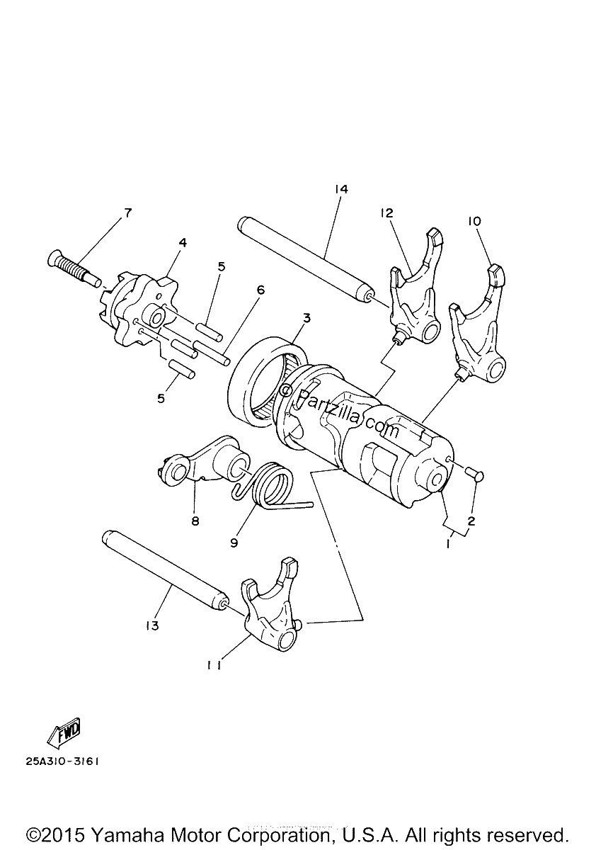 Diagrama de SHIFT CAM FORK