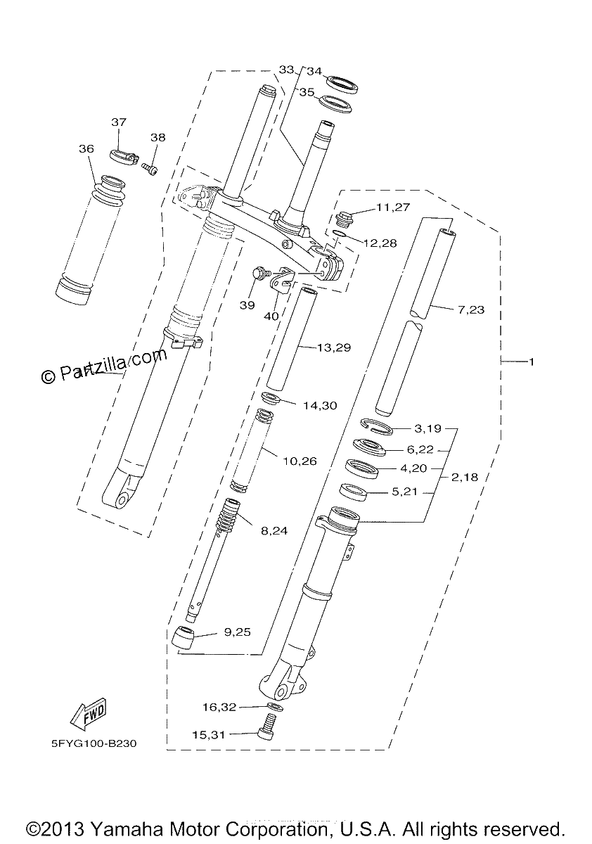 Diagrama de FRONT FORK