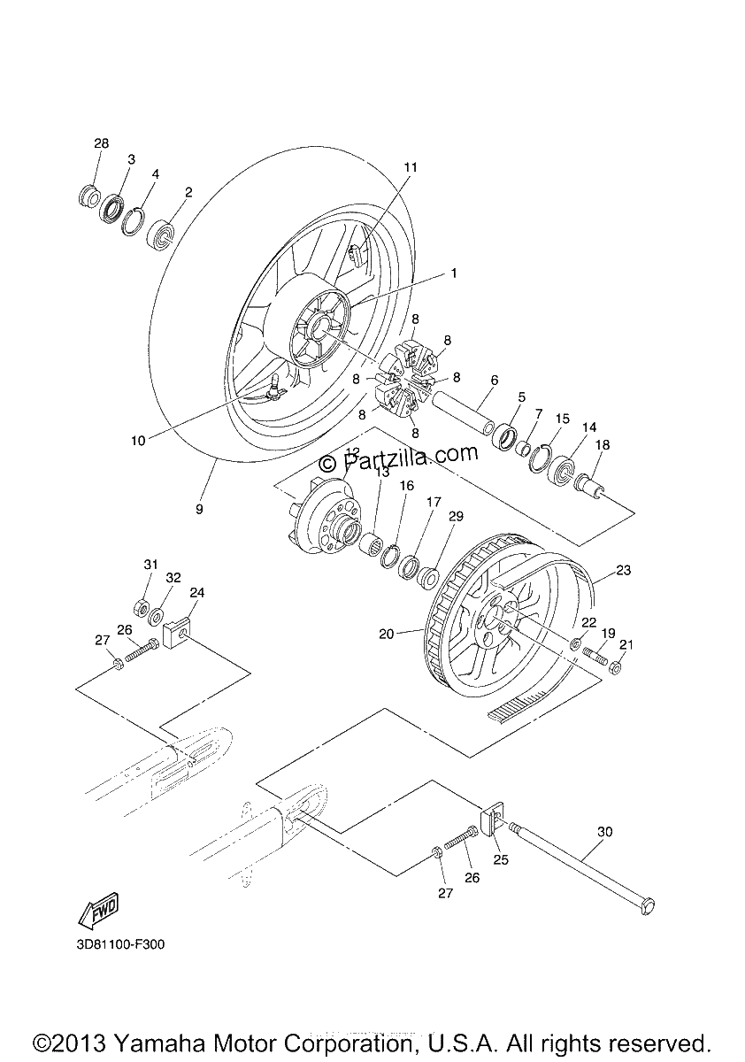 Diagrama de REAR WHEEL