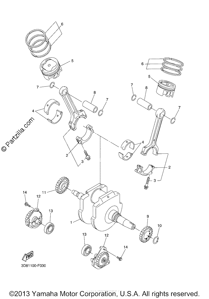 Diagrama de CRANKSHAFT PISTON